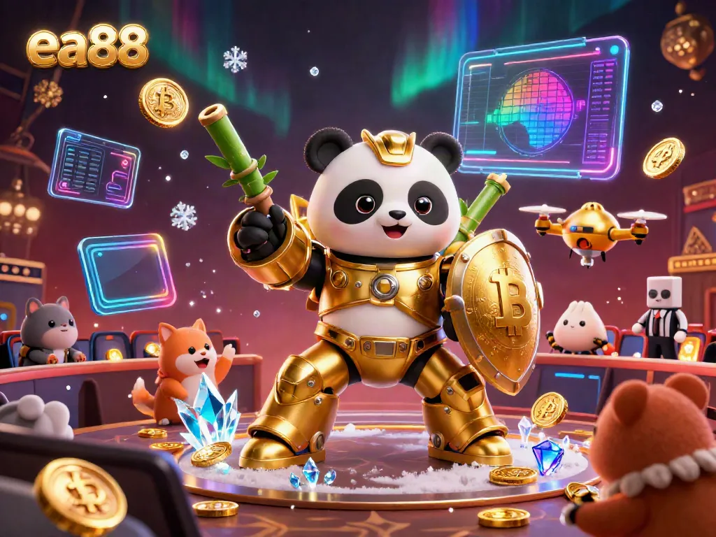 Engage in thrilling gameplay with ea88 in this vibrant 3D casino scene featuring mech-suit action!
