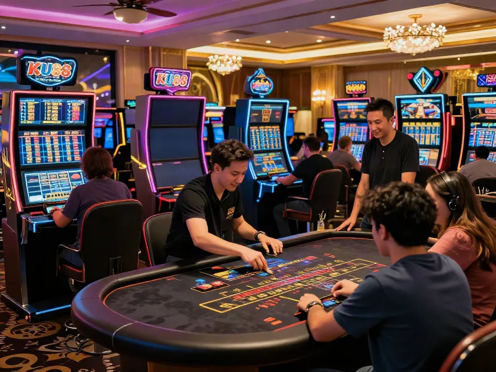 KU88 online gaming scene with vibrant atmosphere and engaging players.
