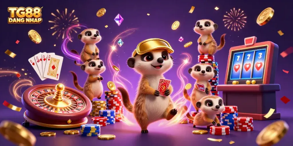 Experience the excitement of TG88 DANG NHAP with a vibrant casino scene filled with thrilling games and dynamic interactions.